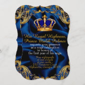 プリン王室のスブルー・金ゴールドクラウン・シルクインビタティ 招待状 (正面/裏面)