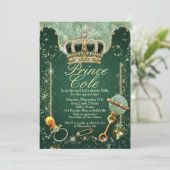 プリン王室のス男の赤ちゃんシャワー招待状 招待状 (スタンド正面)