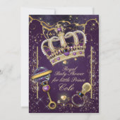 プリン王室のス男の赤ちゃんシャワー招待状 招待状 (裏面)