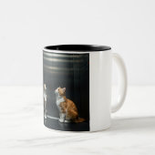 プリン糞コミカル猫エレベータマグ ツートーンマグカップ (正面右)