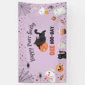 プリン糞便ワンブデイ猫ハロウィーン1歳の誕生日 横断幕 (縦)