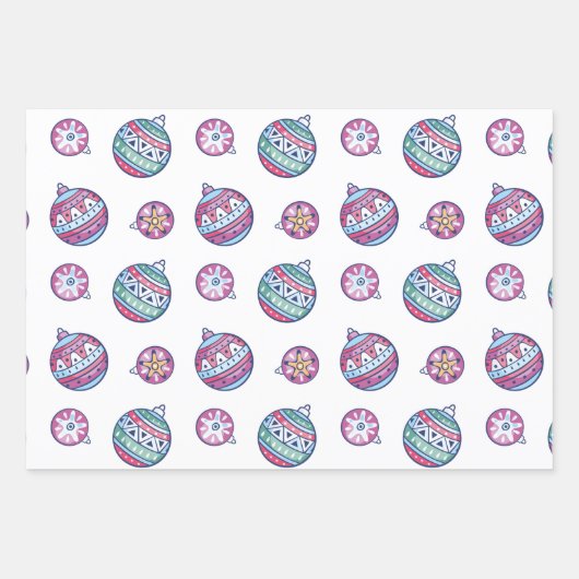 プリン飾グとブルースのクリスマスオーナメント ラッピングペーパーシート (正面3)