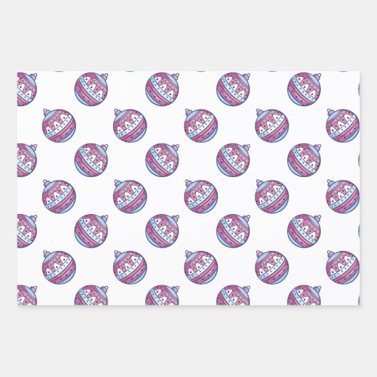 プリン飾グとブルースのクリスマスオーナメント ラッピングペーパーシート (正面3)