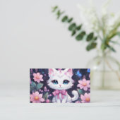 プリン – ふんわりと柔らかいキッテンタオル – かわいいコージー 名刺 (スタンド正面)