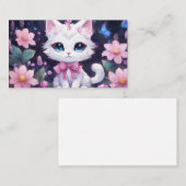 プリン – ふんわりと柔らかいキッテンタオル – かわいいコージー 名刺 (正面/裏面)