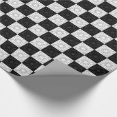 プリーツコーナー黒白ギフト包装紙 ラッピングペーパー (角)