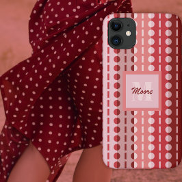 プリーツストライプ – ピンクから赤のグラデーションケース – メイト iPhone 11 ケース