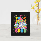 プリ小学校卒業ユニコーン 学校最後の日 卒業おめでとう カード (黄色い花)