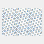 プリ絵を描ホワイトクリームカワイイオリジナルドッグアート ラッピングペーパーシート (正面2)