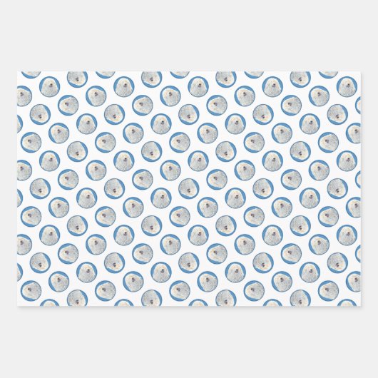 プリ絵を描ホワイトクリームカワイイオリジナルドッグアート ラッピングペーパーシート (正面2)