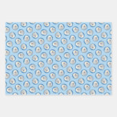 プリ絵を描ホワイトクリームカワイイオリジナルドッグアート ラッピングペーパーシート (正面)