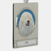 プリ絵画ズ – かわいいオリジナルドッグアートシルバープレート シルバープレートバナーオーナメント (右)