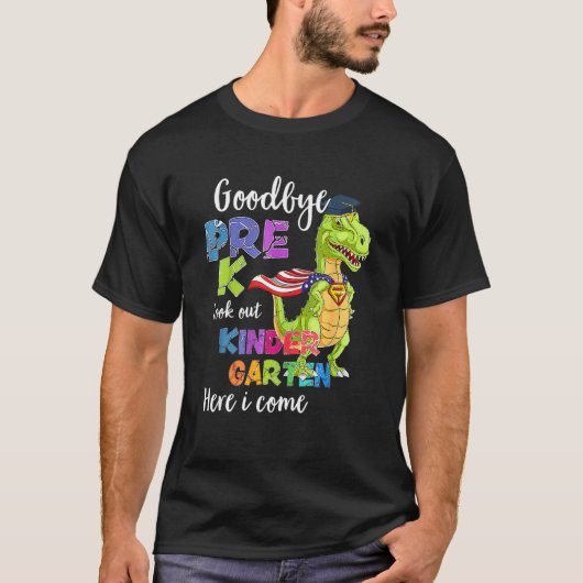 プリKお別れ こんにちは幼稚園 元気に行ってきます 再び Tシャツ (正面)