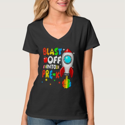 プリKに入ろう バックトゥスクール 初めての学校の日 Tシャツ (正面)