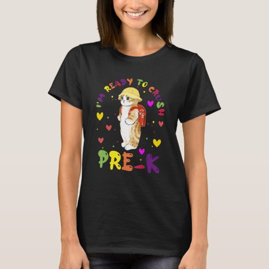 プリKをやっつけるぞ プリK 入学準備 かわいい猫 Tシャツ (正面)