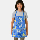 プルエレフアバタフライハイビスカスハワイアンブルー エプロン (インサイチュ)
