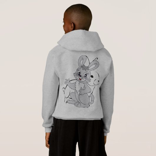 プルオーバーのフード付きスウェットシャツは楽しい (裏面フル)