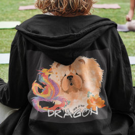 プルオーバーフード付きスウェットシャツCHOWアートの前後 パーカ