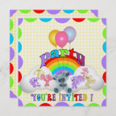 プルシエアニマルキッド誕生日招待状 招待状 (正面/裏面)