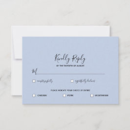 プルシャンブルー＋ペリウィンクルブルーの水彩花イラストのRSVP 招待状