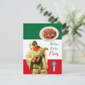 プルチーネイタリアンラキッチンパーティーレッドグリーンレシピ ポストカード (スタンド正面)