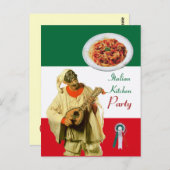 プルチーネイタリアンラキッチンパーティーレッドグリーンレシピ ポストカード (正面/裏面)