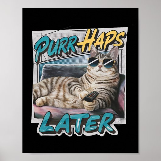 プルハップ後のおもしろい猫好きプリラックスンの怠惰 ポスター (正面)