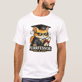 プルフュージョン教授 猫の先生 卒業デザイン Tシャツ