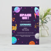 プルブルー宇宙誕生日招待状 招待状 (スタンド正面)