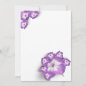 プルプエレガントムーン薄紫アーチフローラブライダルシャワー 招待状 (裏面)