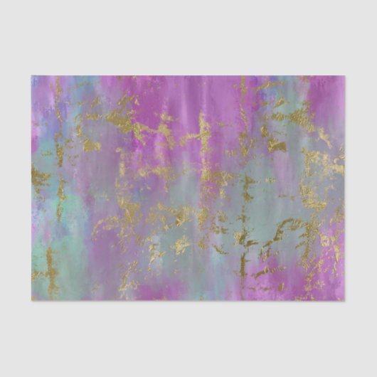 プルプル、ブルース、および金ゴールドデコパージュ紙 薄葉紙 (正面)