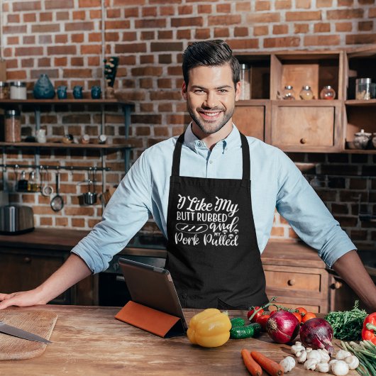 プルポークBBQ大型ブラックエプロン エプロン