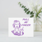 プルマイフィンガーレトロ主婦パープル ポストカード (スタンド正面)