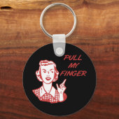 プルマイフィンガーレトロ主婦赤 キーホルダー (正面)
