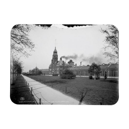 プルマンパレス車Co., Pullman, Illinois c1900 マグネット (横)