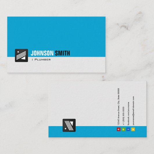 プルマー – パーソナルアクアブルー 名刺 (正面/裏面)