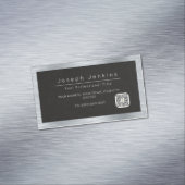 プルムーブラックレザー及びシルバーメタル マグネット名刺 (インサイチュ)