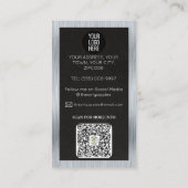 プルムーブラックレザー及びシルバーメタル 名刺 (裏面)