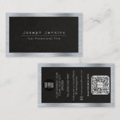 プルムーブラックレザー及びシルバーメタル 名刺 (正面/裏面)