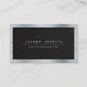 プルムーブラックレザー及びシルバーメタル 名刺 (正面)