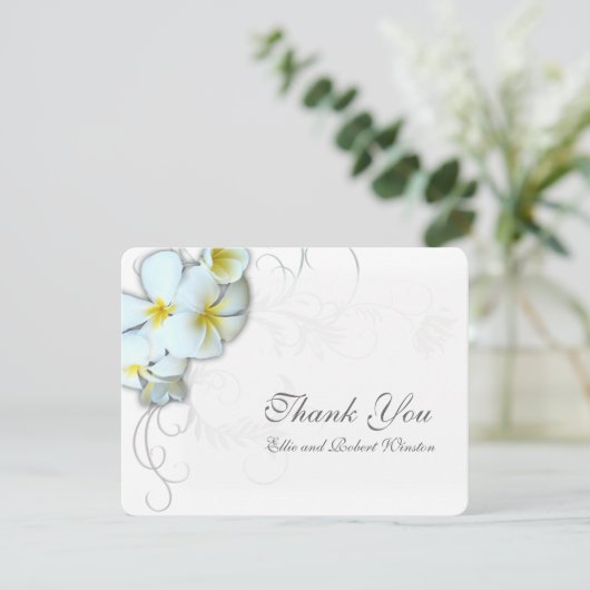 プルメリアが咲き誇るオリジナルの感謝カード サンキューカード (スタンド正面)