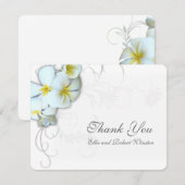 プルメリアが咲き誇るカスタマイズ可能な感謝のメッセージカード サンキューカード (正面/裏面)