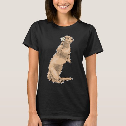 プルメリアとカワウソ Tシャツ (正面)