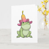 プルメリアのカエル カード (黄色い花)