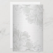 プルメリアのサテン一見の花柄の文房具 便箋 (正面/裏面)