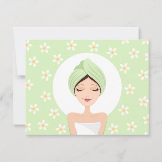 プルメリアのスパ誕生日パーティー招待状 招待状 (正面)