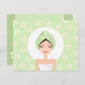 プルメリアのスパ誕生日パーティー招待状 招待状 (正面/裏面)