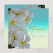 プルメリアのトロピカルウェディング 招待状 (正面/裏面)