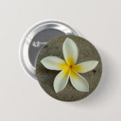 プルメリアのハワイの花ボタン 缶バッジ (正面&裏面)