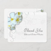 プルメリアのパーソナライズされた繁栄お礼 サンキューカード (正面/裏面)